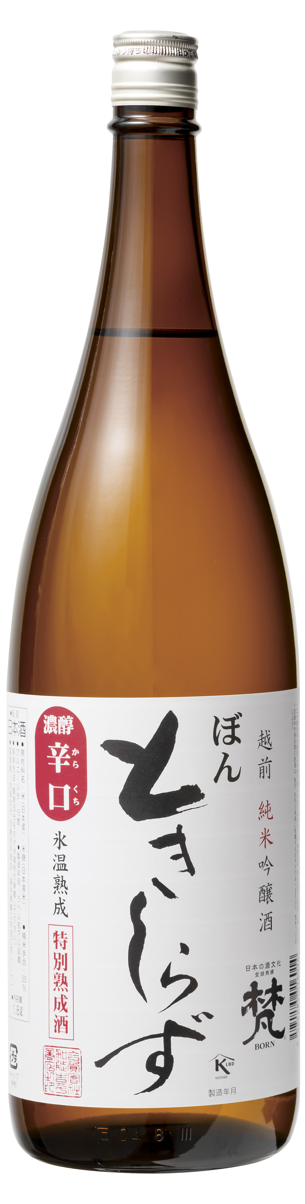 梵・ときしらず 日本酒「梵」の酒蔵 加藤吉平商店 梵 ときしらず 720ml瓶 箱なし(純米吟醸)◆900・720mlサイズなら、12本位まで混載配送OKです!■箱なし商品なのでのし紙・包装時には別途箱代が必要です。▼梵専用720mlカートンはつ扱わず無印カートンで代用しています。